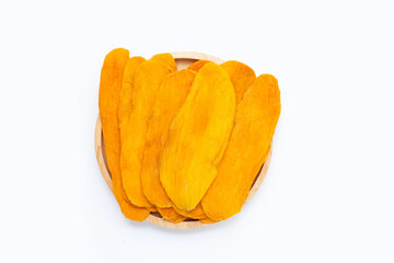 Dried mango on white background