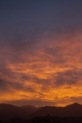 Atardecer en cerros de Tilcara, Argentina.