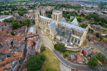 areal view of York minster, Deangate, York, North Yorkshire 