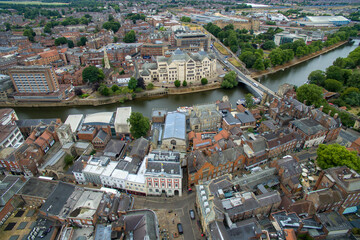 Obraz premium aerial view of historic city of York, medieval walled city in North Yorkshire England