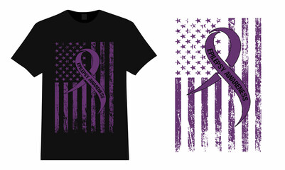 Epilepsy Awareness Design With USA Flag