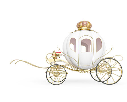 fantasy carriage in white background side view