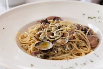 パスタ　ボンゴレビアンコと白ワイン