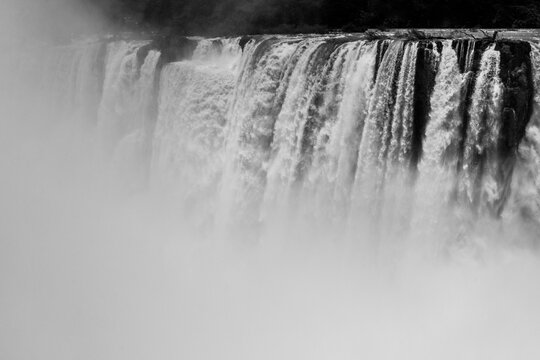 Iguazu Waterfalls In Black And White