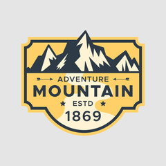 Mountain and outdoor adventure logo vector