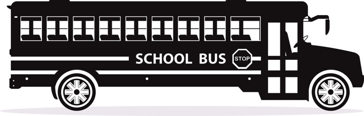 School Bus isolated Vectors Silhouettes