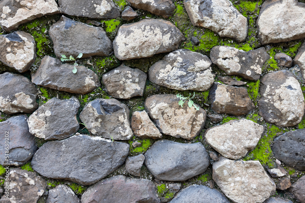 Sticker rock stone wall at outdoor