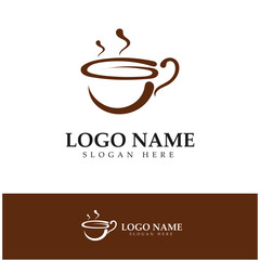 Coffee cup Logo Template vector icon illustration  design