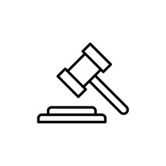 judge gavel icon flat style trendy stylist simple