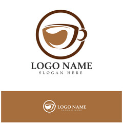 Coffee cup Logo Template vector icon illustration  design