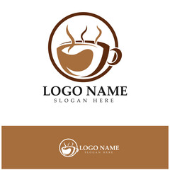 Coffee cup Logo Template vector icon illustration  design
