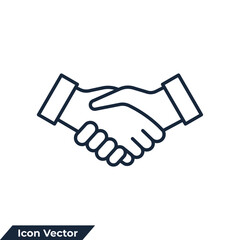 handshake icon logo vector illustration. contract agreement symbol template for graphic and web design collection