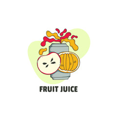 hand drawn fruit juice illustration