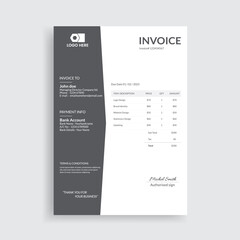 Professional Black Invoice Design Vector Template