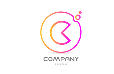 geometric C letter alphabet logo icon with circle and bubbles. Creative template for company and business