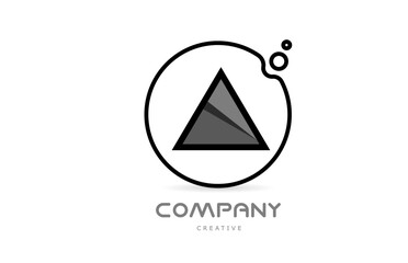 A black and white geometric alphabet letter logo icon with circle. Creative template for company and business