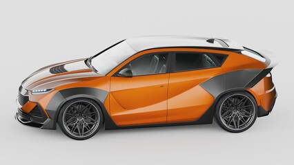 3D rendering of a brand-less generic SUV concept car 
