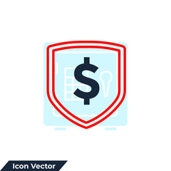 Obraz premium secure icon logo vector illustration. shield protection symbol template for graphic and web design collection