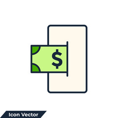 mobile banking icon logo vector illustration. Mobile transfer money symbol template for graphic and web design collection