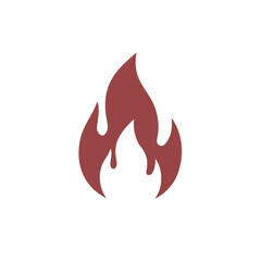 Fire, flame. Red flames on a white background. Flat fire. Fire sign. Vector illustration