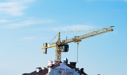 crane against the blue sky
