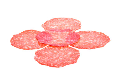 sliced sausage isolated