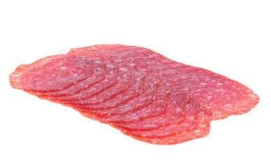 sliced sausage isolated
