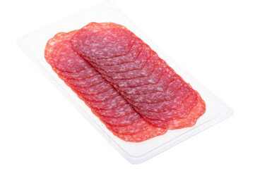sliced sausage isolated