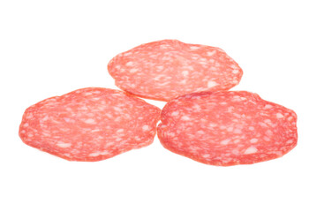 sliced sausage isolated
