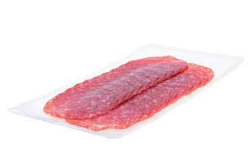 sliced sausage isolated