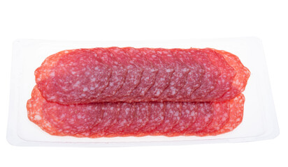 sliced sausage isolated