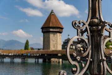 Fence on the bay of Lake Luzern in Switzerland