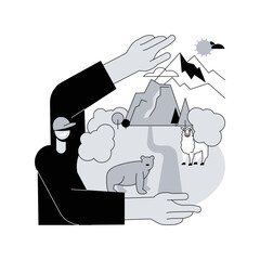 National parks creation abstract concept vector illustration. Tourist destination, environment preservation, natural park, recreational area creation, hiking trail creation abstract metaphor.