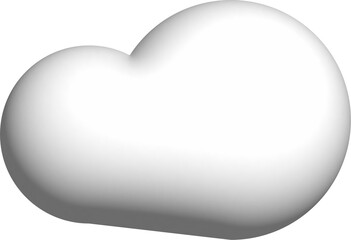Cloud 3d icon on the white background.