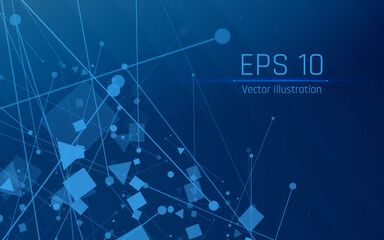 Futuristic abstract background. Server, internet, speed. Futuristic tunnel HUD. Motion graphics for an abstract data center . wireframe ,dark background and Dotted texture template.