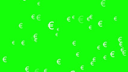Euro symbol sign icon, chroma key greenbox isolated on green background