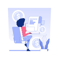 Invoice isolated concept vector illustration. Professional accountant fills out the invoice company documentation, business documents, corporate paperwork, banking industry vector concept.