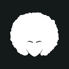 Afro Woman, Afro Silhouette, Black Woman, Woman Head Icon, African American Woman, Black History Logo, Vector Illustration Background
