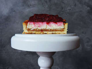 dessert cake with raspberry filling
