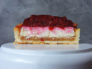 dessert cake with raspberry filling