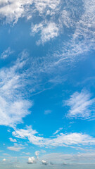 Fantastic clouds against blue sky, panorama