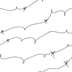 Thread and knots. Seamless pattern. Vector