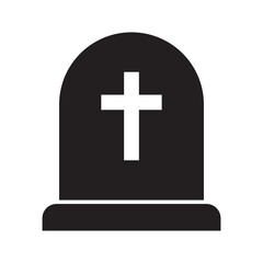 Obraz premium Tombstone icon. Rip grave icon vector.