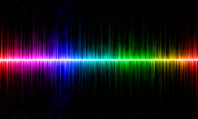 Sound waves of oscillating light. Abstract equalizer background