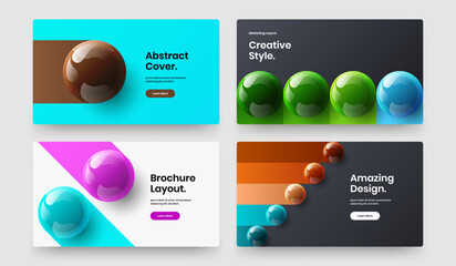 Isolated site vector design illustration composition. Premium 3D balls horizontal cover concept set.