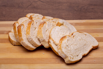 slices of bread on board