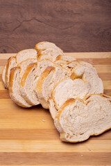 slices of bread on board