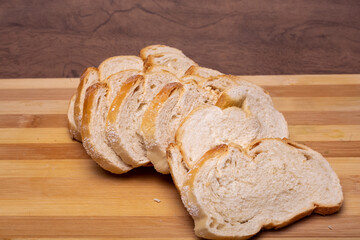 slices of bread on board