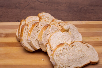 slices of bread on board