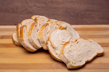slices of bread on board